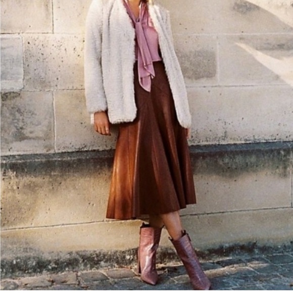 Anthropologie Maeve Mariska Faux Leather Skirt - Picture 3 of 3